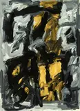 Milan Mrkusich, Gouache No. 12, metallic paint and gouache on paper