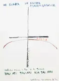 Ralph Hotere, He Kuaka, acrylic and oil pastel on paper