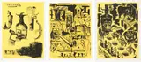 Bill Hammond, Drinking, Eating, Smoking, lithographs, triptych 23/25; 18/25; 23/24
