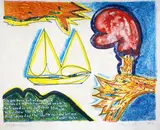 Pat Hanly, Hope vessel, mixed media on paper, AP/10