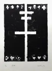 White by Ralph Hotere, lithograph, 12/22, sold Sep 2024