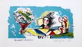 Pat Hanly, Bouquet & Child, screenprint, 13/60
