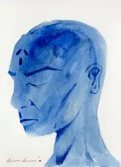 Andy Leleisi'uao, Untitled - Portrait, mixed media on paper
