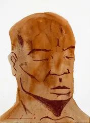 Andy Leleisi'uao, Untitled - Portrait, mixed media on paper