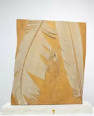 Untitled by Steve Woodward, carved and patinated wood, stone plinth, offered Sep 2024