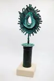 John Middleditch, Untitled - Abstract form, patinated copper mounted to stone base