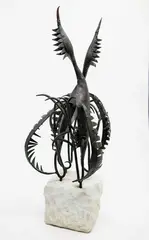 John Middleditch, Mating Dances of Birds, copper mounted to stone plinth, c. 1976