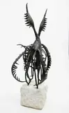 John Middleditch, Mating Dances of Birds, copper mounted to stone plinth, c. 1976
