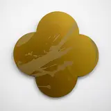 Max Gimblett, Remembrance, silkscreen-print on lacquered brass quatrefoil