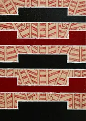 Darryn George, Tukutuku #5, oil on canvas