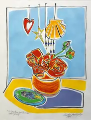 The sun, moon and the tides by Claudia Pond Eyley, screenprint, AP, sold Sep 2024