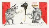 Jennifer Dolezel, Heroes and Villains, lithograph, 4/126
