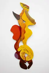 Robert McLeod, Forward, oil on shaped wooden board