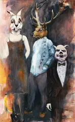 J Pulsford, Fake News, oil on board