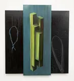 Valerie Nielsen, Pick Up Sticks, oil on board
