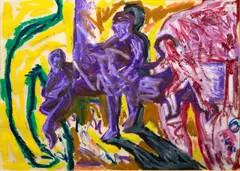 Michael Armstrong, Drawing on the Memory, oilstick on paper
