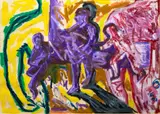 Michael Armstrong, Drawing on the Memory, oilstick on paper