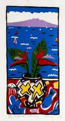 Pamela Wolfe, Rangitoto Still Life, screenprint, 37/48