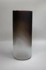 Garry Nash, Large frosted grey glass vase, of cylindrical form