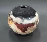 Ray Rogers, Large fungoid form vase, raku fired ceramic