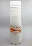 Terry Stringer & John Dawson, Not For Me, tall ceramic vase made by John Dawson with painted and glazed decoration by Terry Stringer