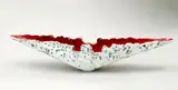 Len Castle, Inverted Volcano, stoneware with grey textured exterior and red lava glaze interior