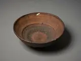 Len Castle, Large bowl, stoneware with a rich brown iron oxide wash on the textured surface