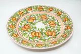 Caltagirone Andolina, Impressive large hanging platter, ceramic decorated with pomegranate leafy branches