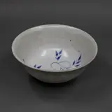 Graeme Storm, Blue and white bowl, stoneware with painted cobalt blue floral decoration on a very pale celadon glaze