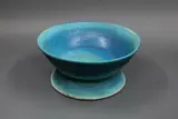 Graeme Storm, Fruit bowl, stoneware with mottled blue and green barium glaze