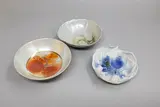 David Brokenshire, A small unglazed porcelain bowl, with impressed potter's mark; together with an unmarked small bowl (possibly also by David Brokenshire), and another small porcelain bowl with an illegible potter's mark (possibly by Keith Blight)