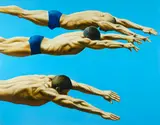 Michael Smither, The Divers, oil on board
