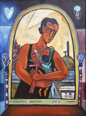 Nigel Brown, Christina Christina, oil on board