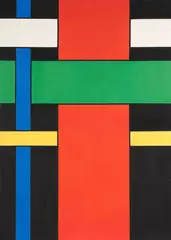 Asymmetrical Lattice No. 16 by Ian Scott, acrylic on canvas, sold Aug 2024
