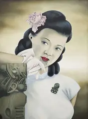 Heather Straka, Mrs Wong, acrylic on canvasboard