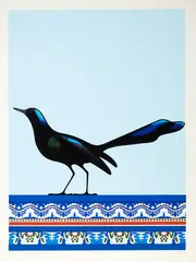 Don Binney, Grackle, Veracruz, silkscreen print, 1970