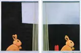 Dick Frizzell, Everyone’s had dinner with Rabbit, oil on canvas, diptych