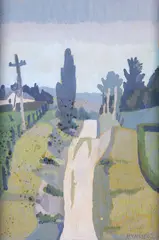 Harry Vye Miller, Untitled - Country Road, oil on card