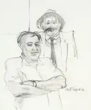 Garth Tapper, Double portrait (Father and Son), graphite on paper