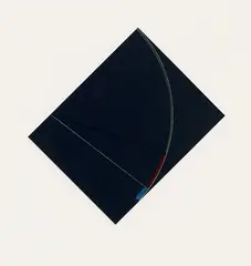 Milan Mrkusich, Segmented Arc, crayon and acrylic on card