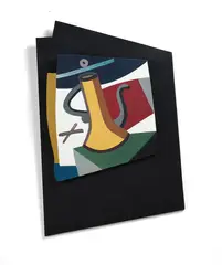Eion Stevens, Coffee pose, oil on shaped board