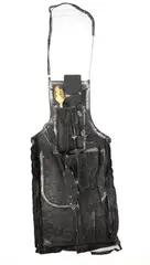 Apron by Greer Twiss, lead and found objects, offered May 2024