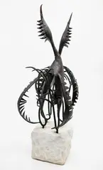 Mating Dances of Birds by John Middleditch, copper mounted to stone plinth, c. 1976, offered May 2024