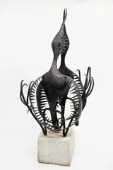 John Middleditch, Mating Dances of Birds, copper mounted to stone plinth, c. 1976