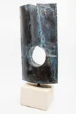 John Middleditch, Untitled - Modernist form, patinated copper mounted to stone base