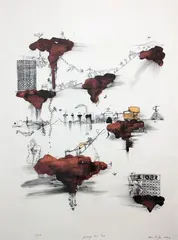 John Pule, Fenonga Kia Koe, lithograph, 84/100