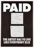 Billy Apple, Paid: The Artist Has to Live Like Everybody Else, screenprint with original receipts affixed