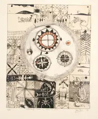 John Pule, Toko Longa Faoa E Loto He Misi, lithograph, 13/26
