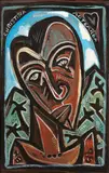Nigel Brown, Christina Aotearoa, acrylic and sawdust on board