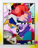 Pose, Tour, screenprint with hand-applied acrylic and spray paint, 84/200